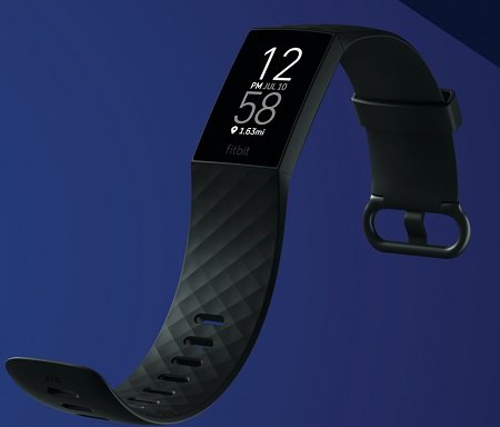Product laydown photography for Fitbit Charge 4.